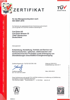 Vorschaubild von TÜV Zertifikat ISO: 50001: 2018 Managementsystems